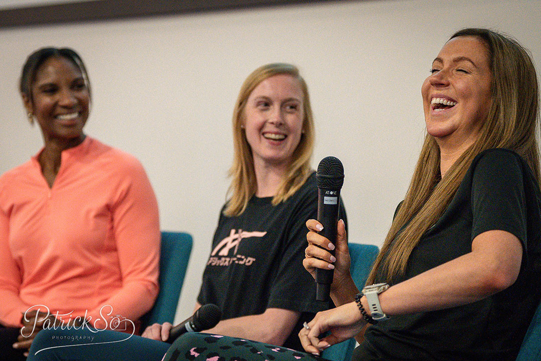 Denise, Charlotte and Katie on the guest panel